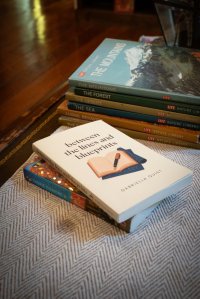 A stack of copies of Between the Lines and Blueprints